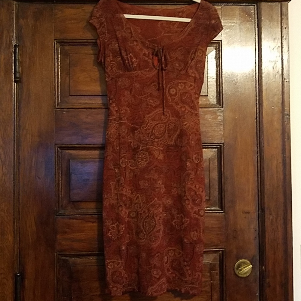 L Rampage rust dress